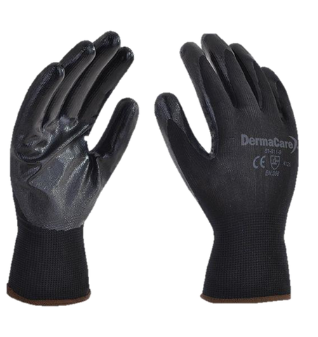 Guante Nylon Negro con Nitrilo Sólido